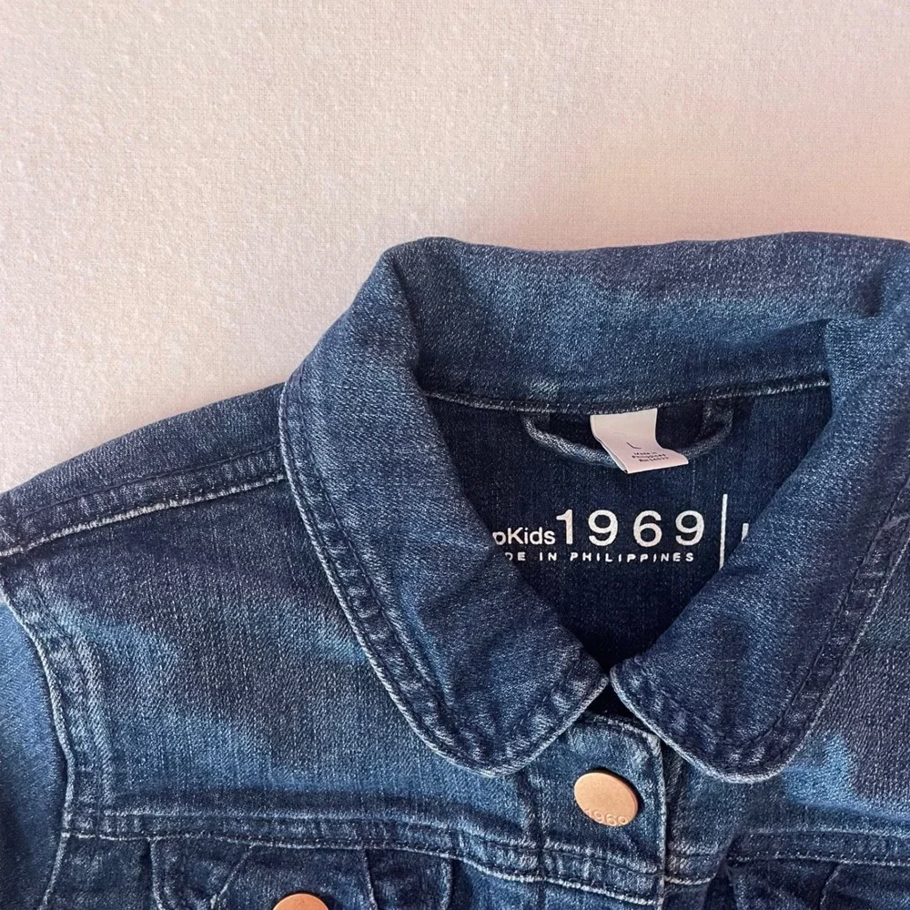 GapKids 1969 Girls Dark Wash Denim‎ Trucker Jacket Size L Large 527882-00
